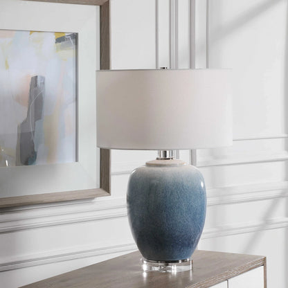 Ombre Blue Ceramic Table Lamp