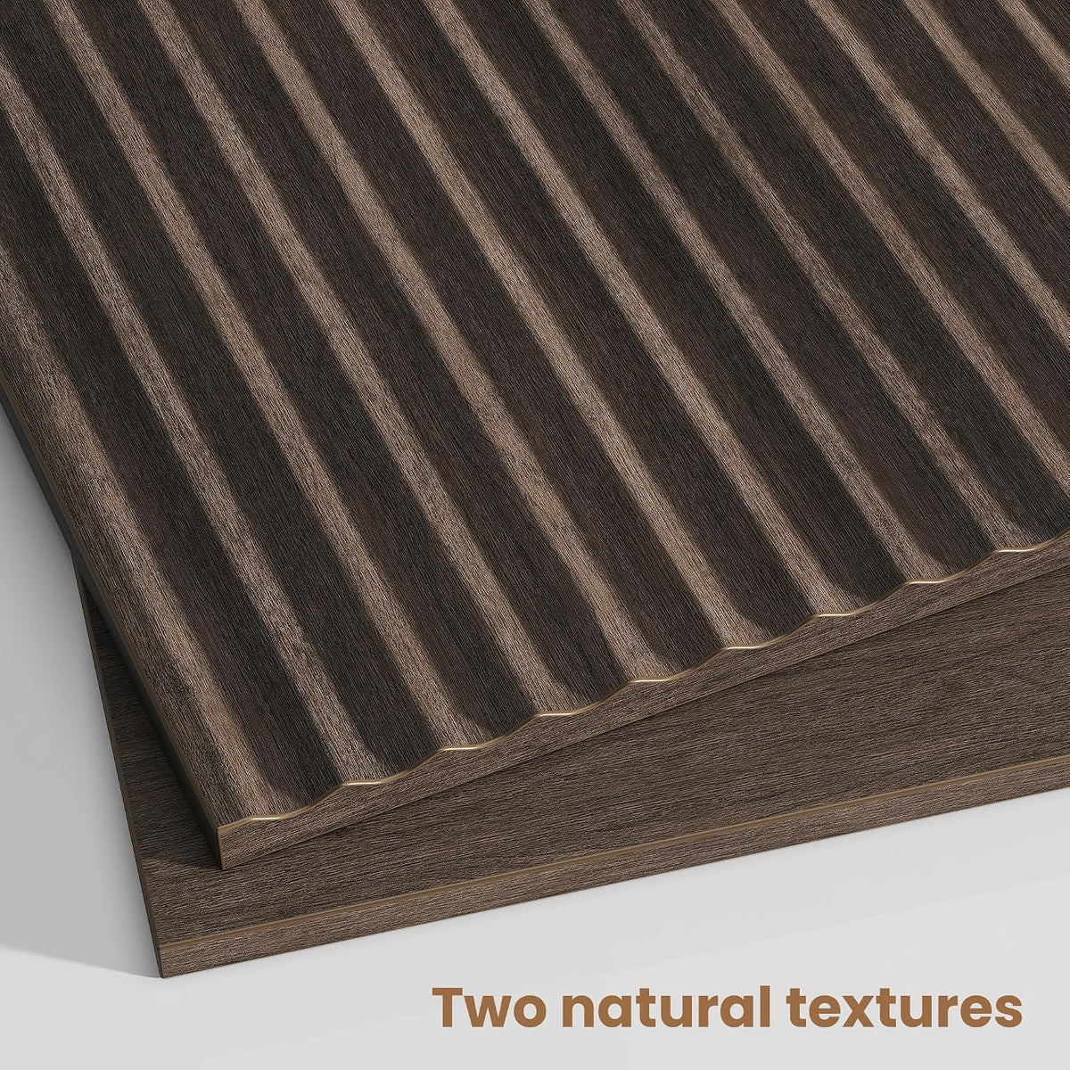 Fluted Nightstand Set of 2 in Walnut