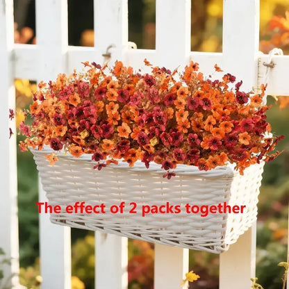 12-Pack Faux Floral Artificial Flowers - Decorative Silk Mums with Realistic Eucalyptus Leaf & Dried Eucalyptus Artificial Flowers