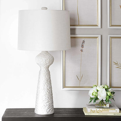 Textured White Table Lamp