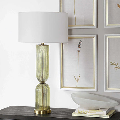 Olive Glass Table Lamp