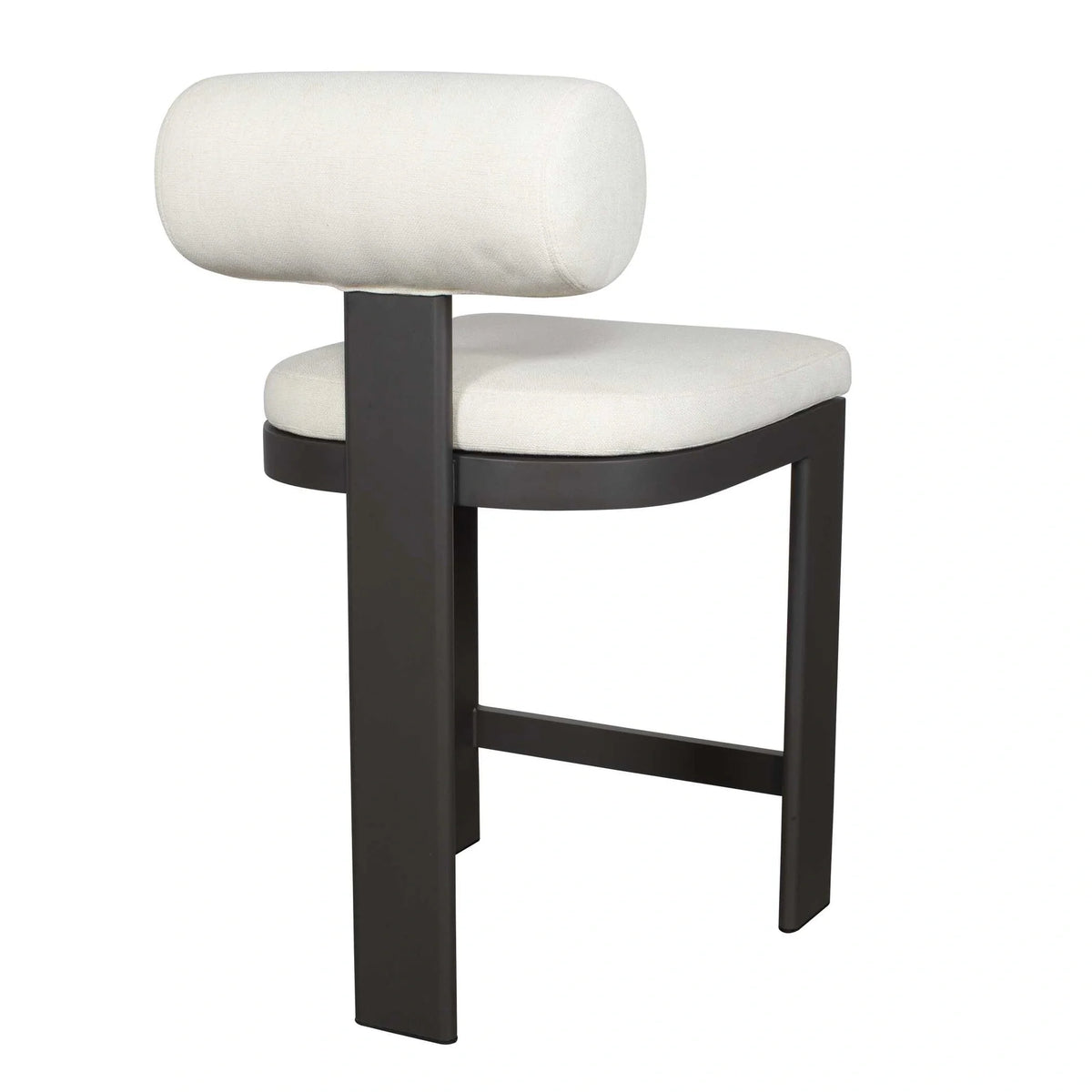 White Bolster Back Outdoor Counter Stool