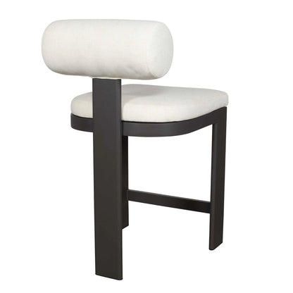 White Bolster Back Outdoor Counter Stool