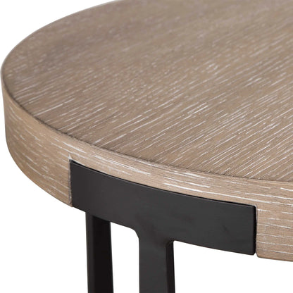 Round Coffee Oak Side Table