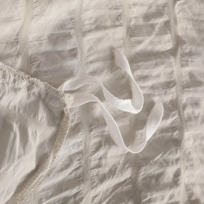 Ntbay Seersucker Duvet Cover Set | Oeko-Tex Certified Textured Microfibre, Zipper & Corner Ties | Eight Colours, Twin to King