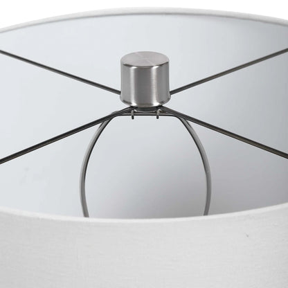 White Crackle Table Lamp