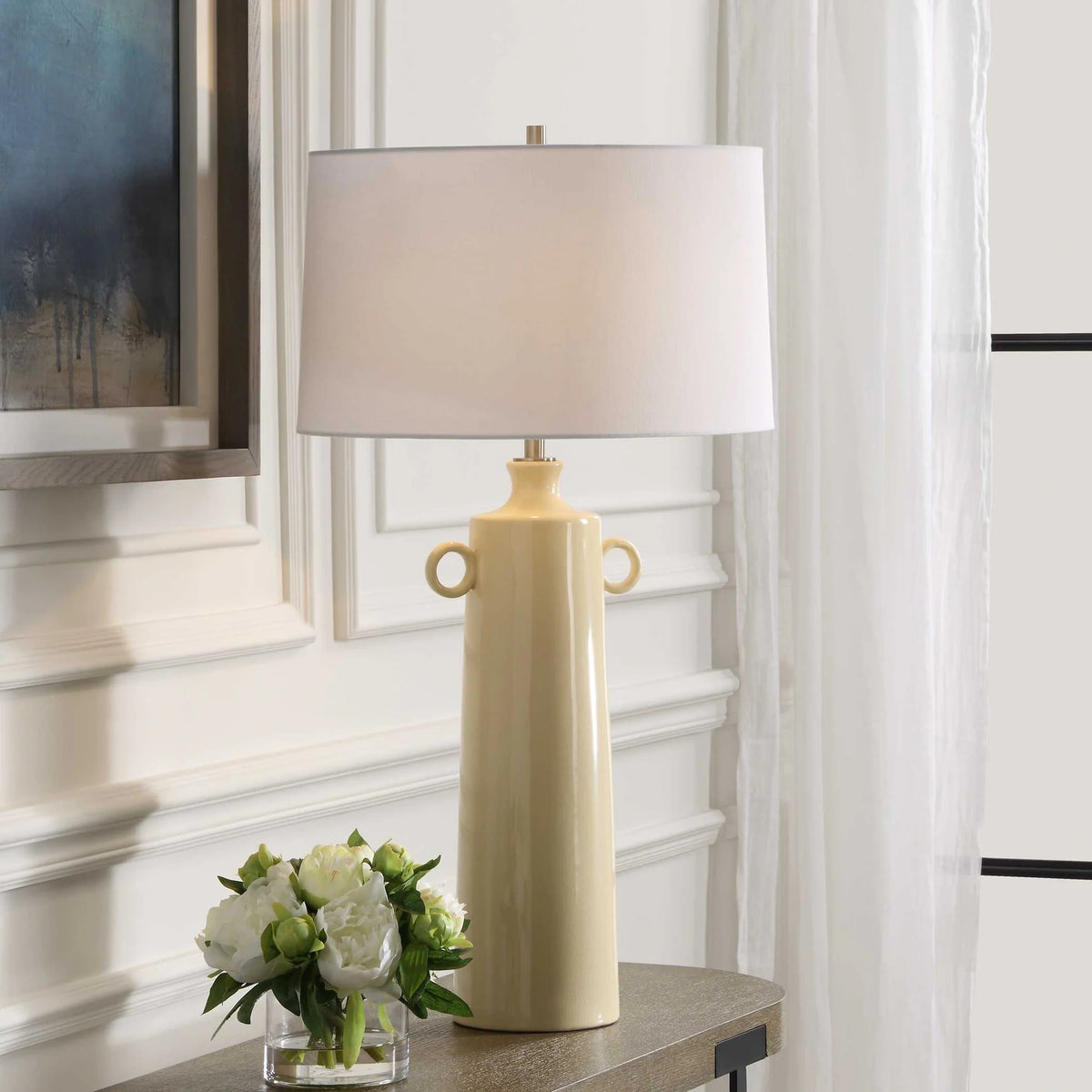 Pale Yellow Ceramic Table Lamp