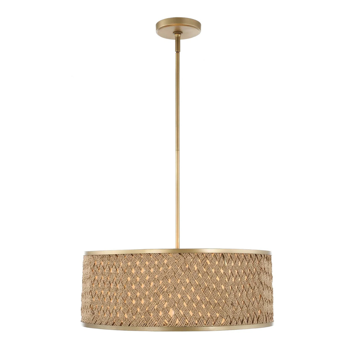 4 Light Rattan Drum Pendant