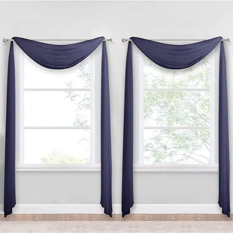 Nicetown 216-Inch Extra Long Sheer Voile Window Scarves - Set of 2 Soft Curtains for Home Decor and Event Styling