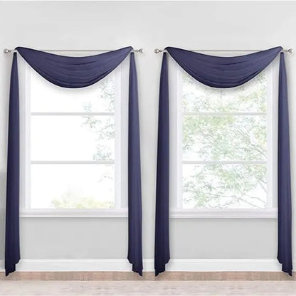 Nicetown 216-Inch Extra Long Sheer Voile Window Scarves - Set of 2 Soft Curtains for Home Decor and Event Styling