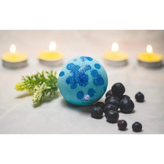All-Natural Blueberry Bath Bomb
