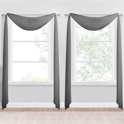 Nicetown 216-Inch Extra Long Sheer Voile Window Scarves - Set of 2 Soft Curtains for Home Decor and Event Styling