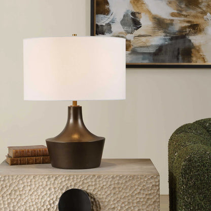 Curved Bronze Table Lamp