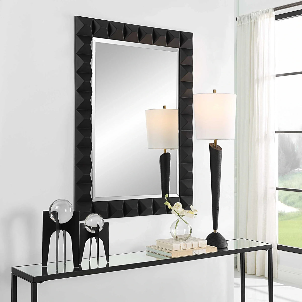Studded Pattern Black Mirror