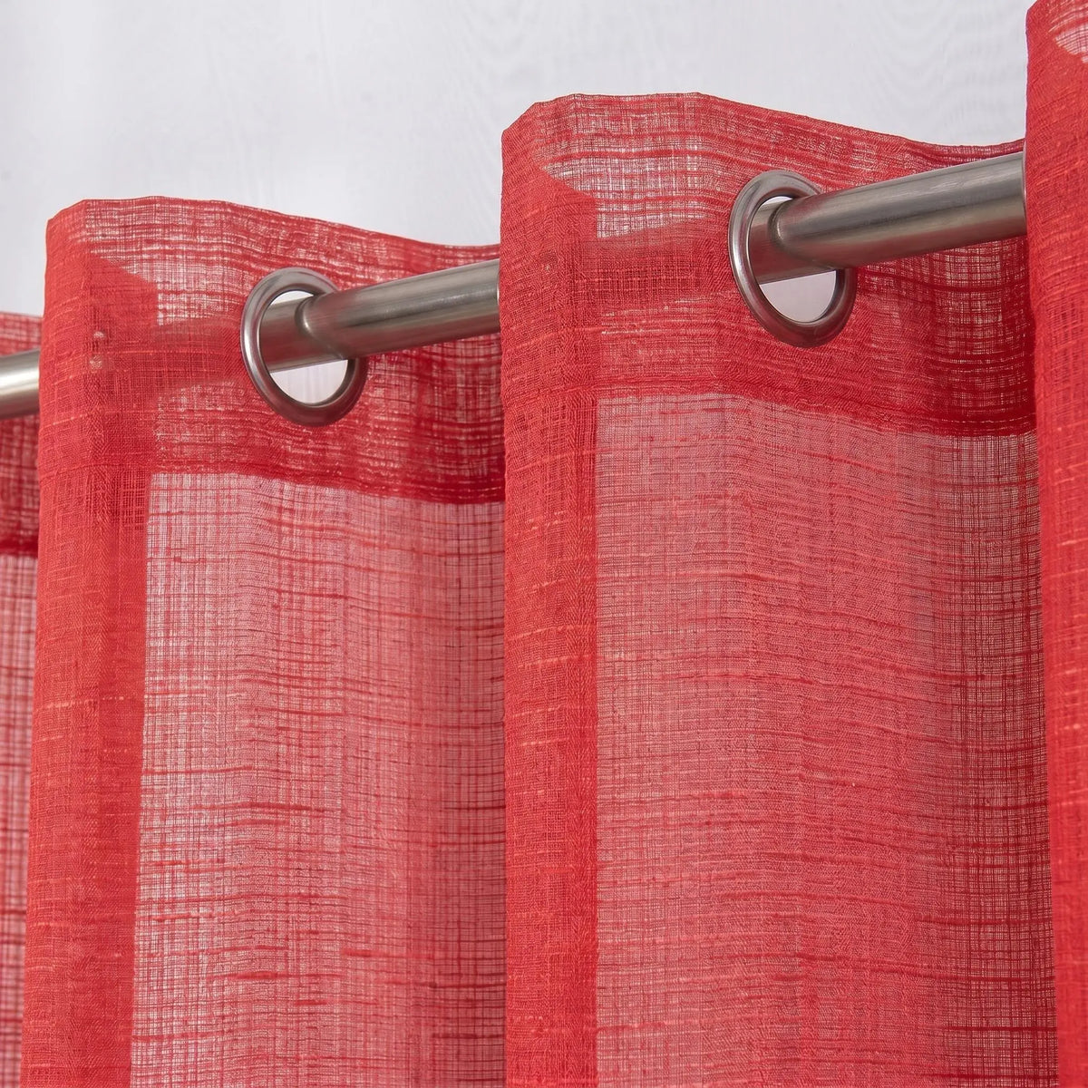 Curtain Club, 2-Piece Set 52X95 Inches, Solid Color Slub Yarn Fabric Curtain, Lightweight, Light Transmitting, Grommet Top Design, Premium Grade, Decorative, Suitable for Living Room, Bedroom, Study and Kitchen, L12, Curtains, Window Curtains