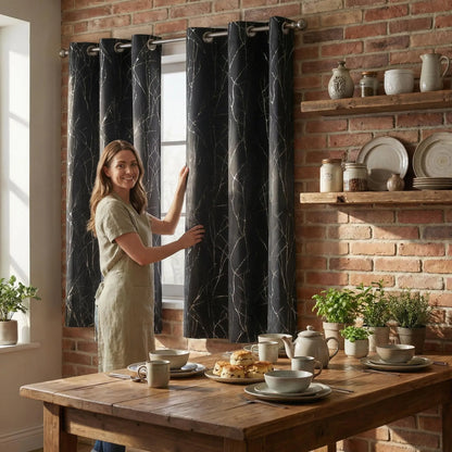 Curtain Club's 2-Piece 34x63 Inch Blackout Tree Branch Drapes - Thermal Grommet Window Treatments for Living Room and Bedroom