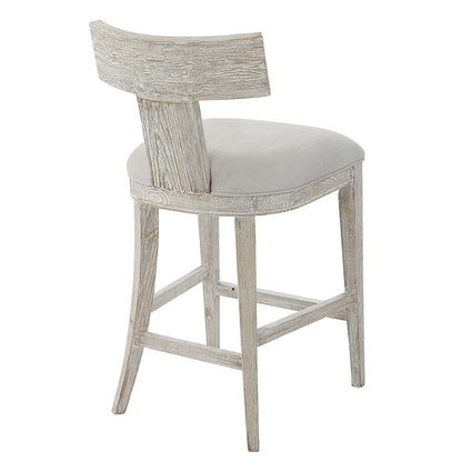 Whitewashed Wood Counter Stool