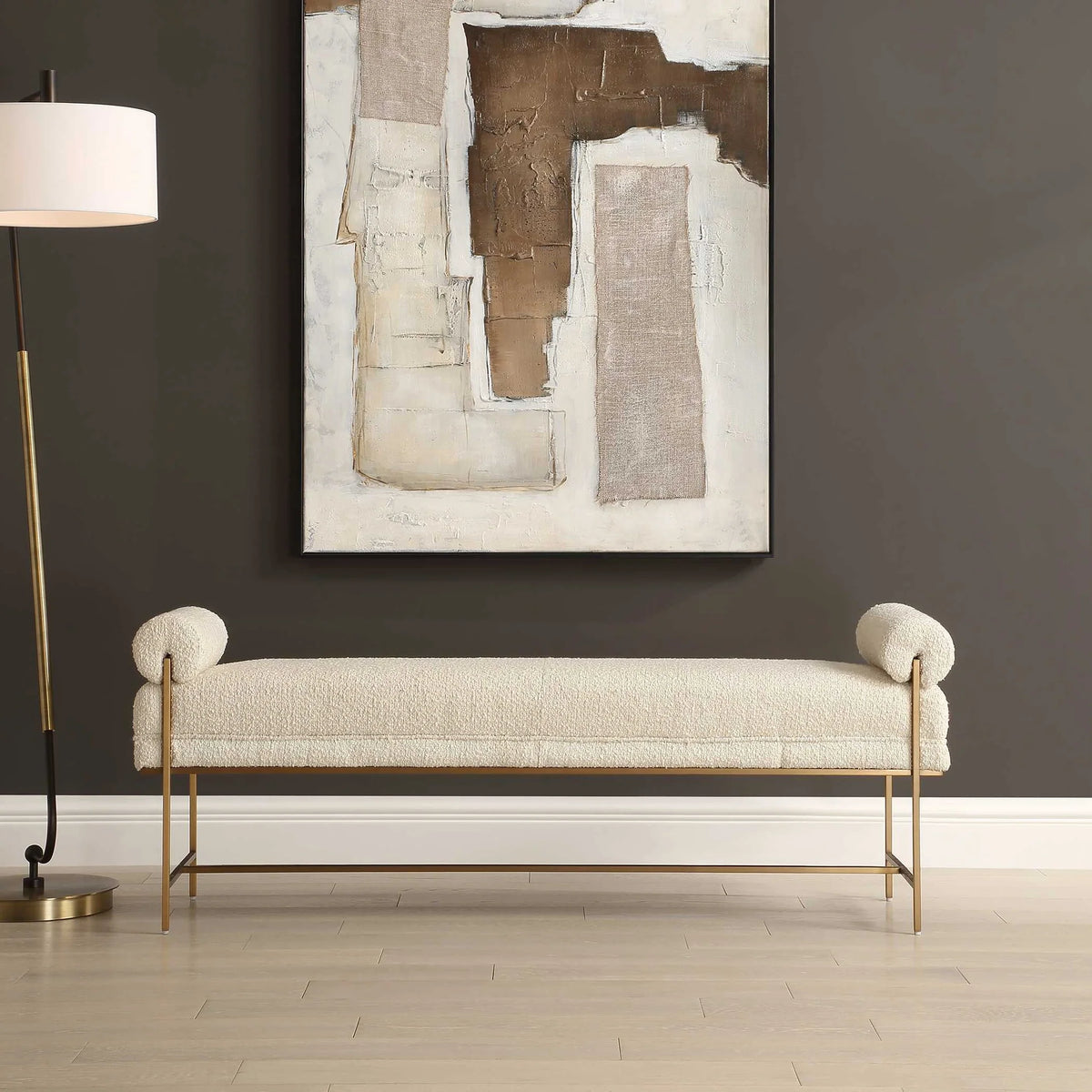 Pearl White Bolster Bench
