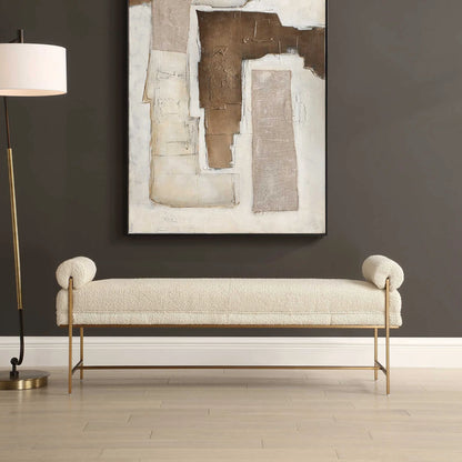 Pearl White Bolster Bench