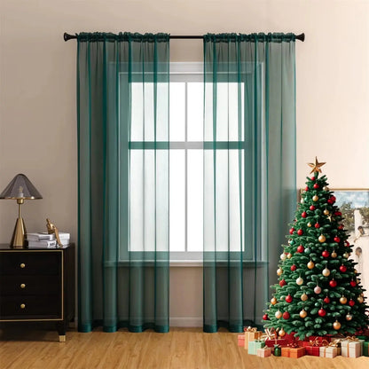 Sheer Curtains for Soft Light Filtering - 2 Rod Pocket Panels in Natural Style for Any Room
