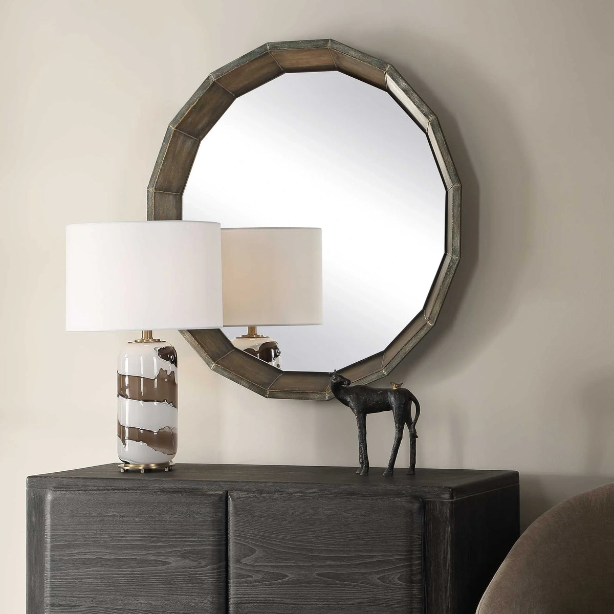 Bronze Round Mirror
