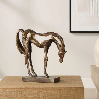 Grazing Horse Sculpture