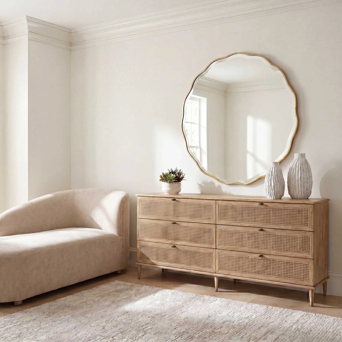 6 Drawer Rattan Chest