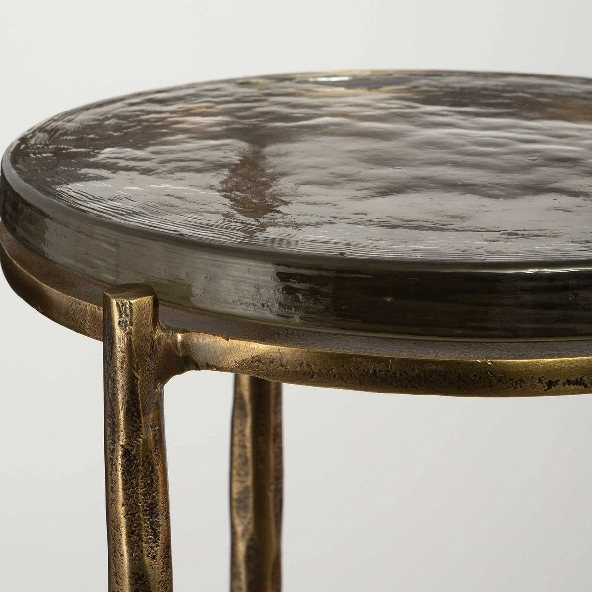Aluminum & Glass Accent Table