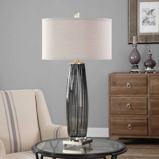 Gray Glass Table Lamp