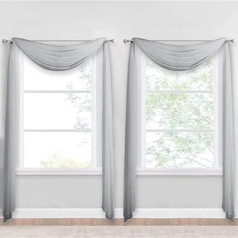 Nicetown 216-Inch Extra Long Sheer Voile Window Scarves - Set of 2 Soft Curtains for Home Decor and Event Styling