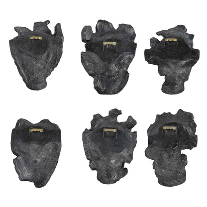 Sculptural Mask Wall Decor, Set of 6