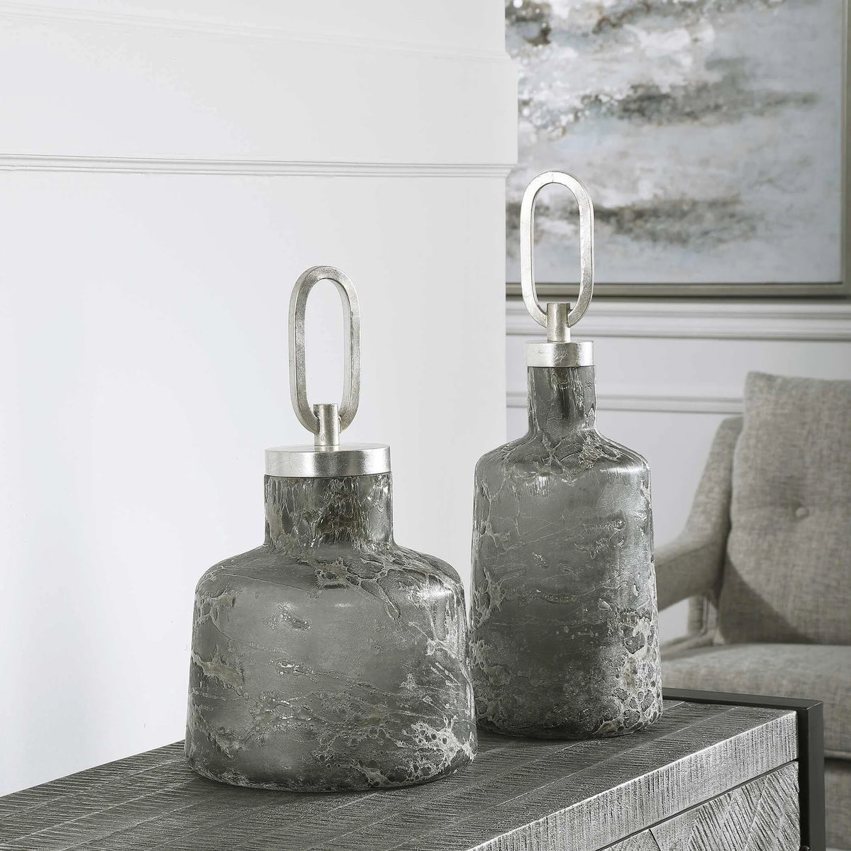 Art Glass Bottles Set/2