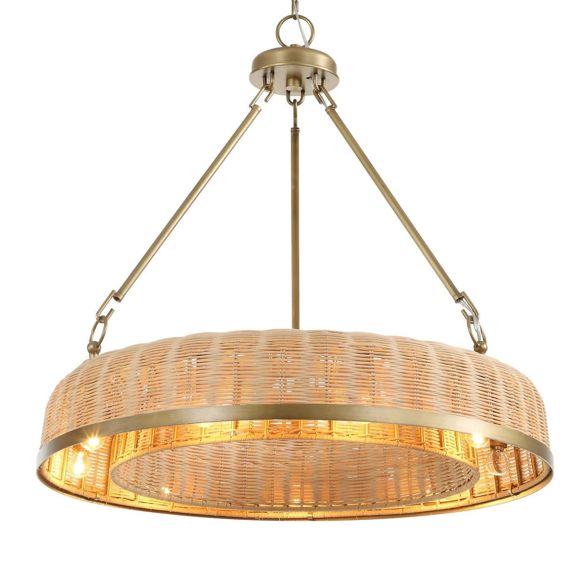 9 Light Round Wicker Pendant