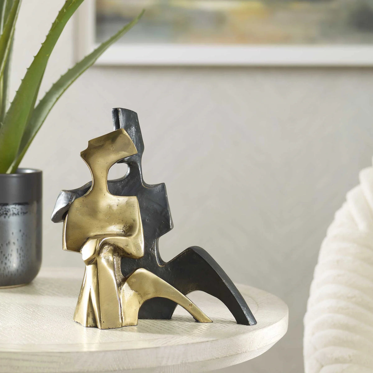 Bronze Gold Sculpture Set/2