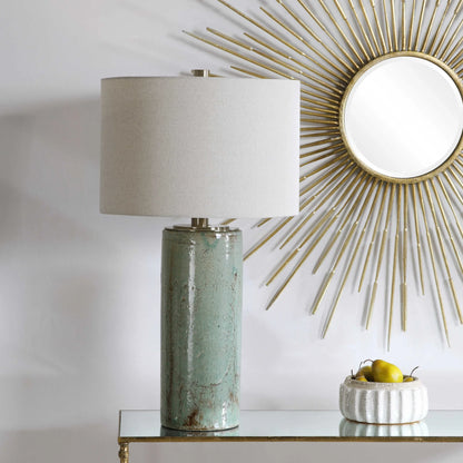 Crackled Aqua Table Lamp