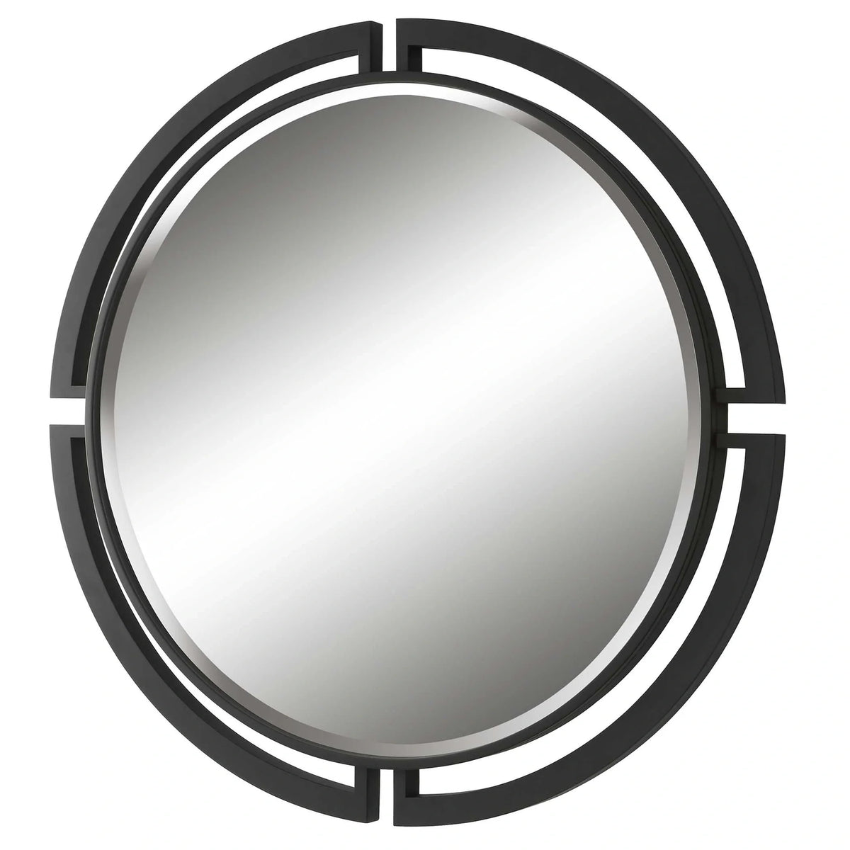 Modern Black Round Mirror