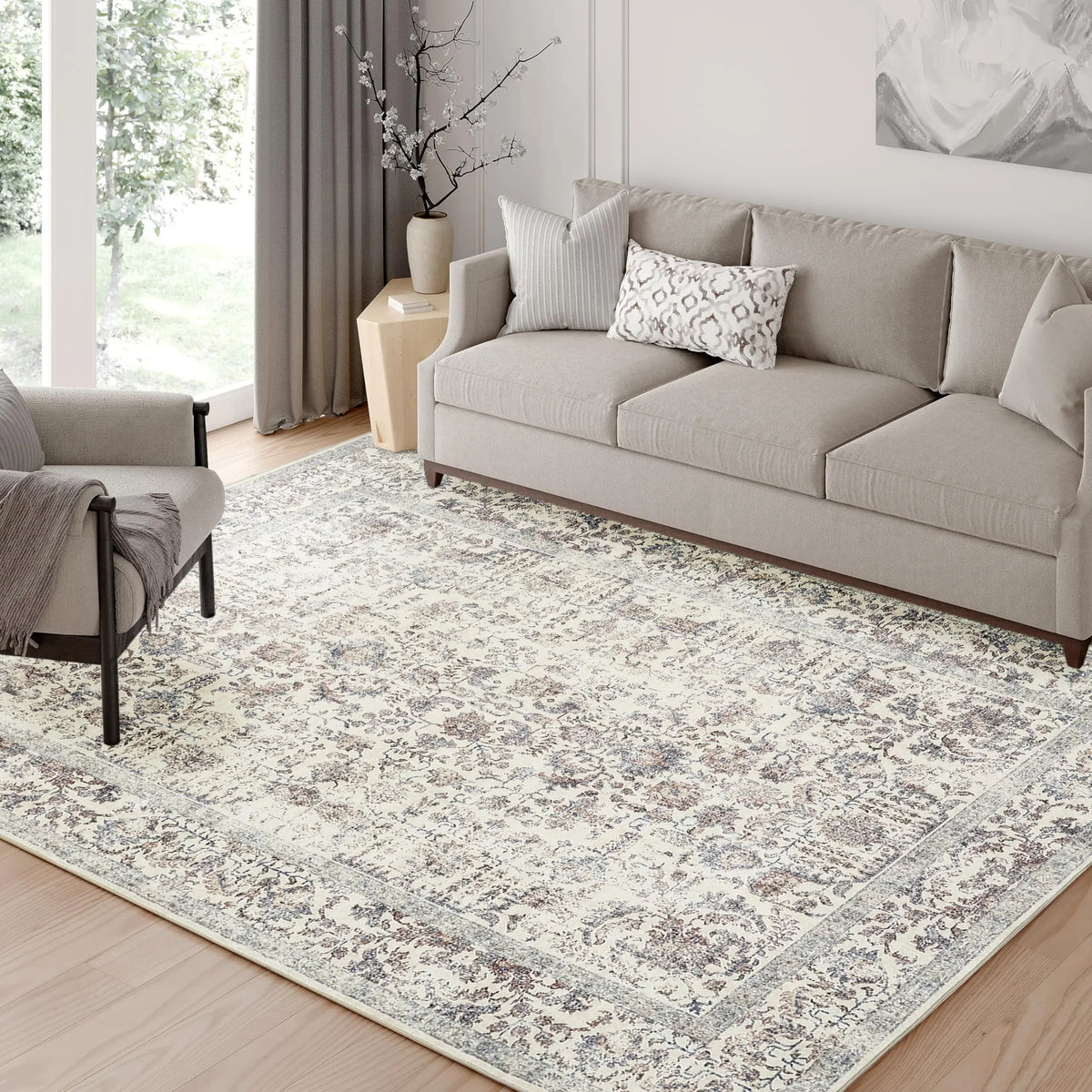 Elevate Your Space with the Purecozy Pet Friendly 9x12 Vintage Area Rug – Perfect for Living Rooms, Kitchens, and More!
