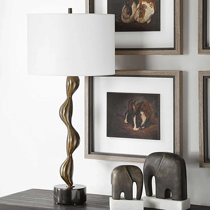 Sculptural Bronze Table Lamp