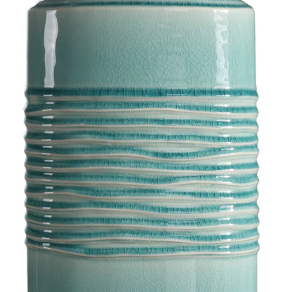 Distressed Teal Ceramic Table Lamp