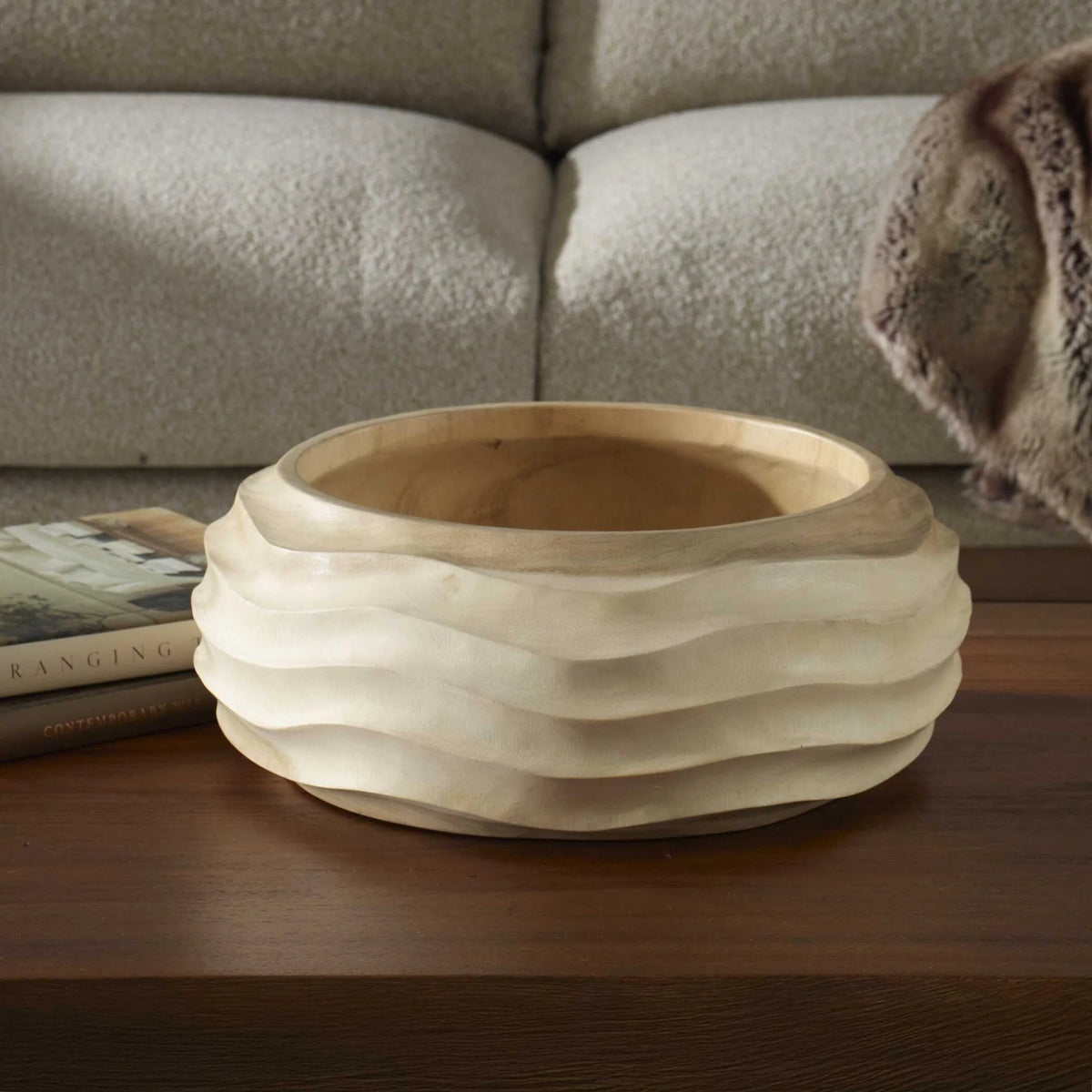 Bleached Wood Bowl