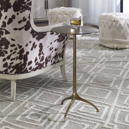 Industrial Brass Accent Table