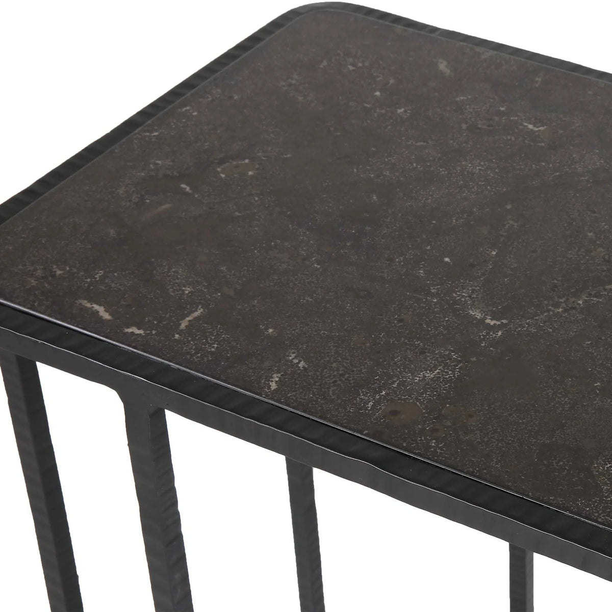 Stone & Iron Accent Table