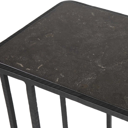 Stone & Iron Accent Table