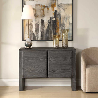 Dark Stain 2 Door Cabinet