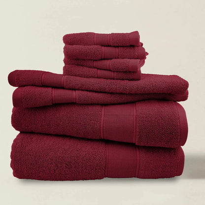 8-Piece Cotton Bath Towel Set | Complete Bathroom Set | Five Colours