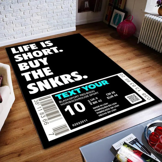 Custom Black Sneaker Rug