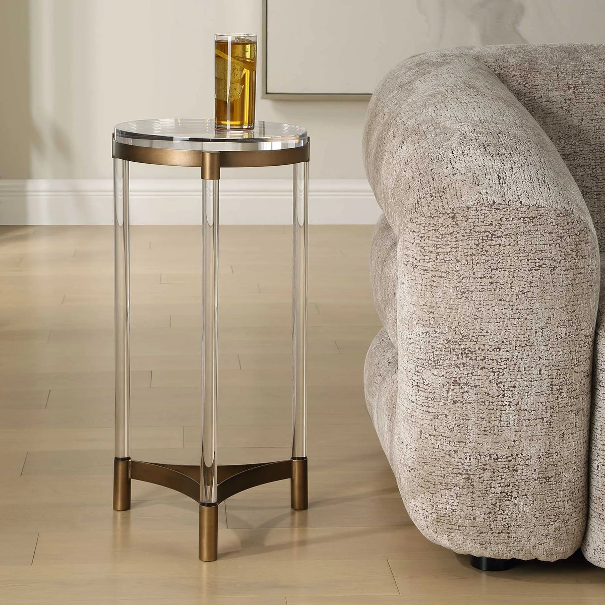 Round Acrylic Accent Table