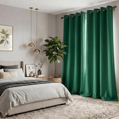 2-Panel 52"x84" Grommet Blackout Curtains - Thermal Insulated, Noise Reducing Drapes for Comfort in Your Bedroom or Living Room