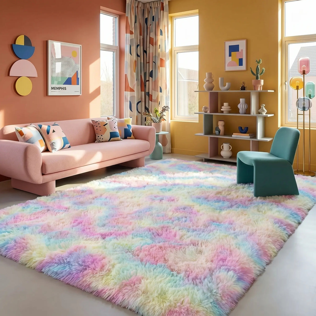 Indulge in Luxury: Black Soft Fluffy Shag Area Rug - Non-Slip, Anti-Fade, Perfect for Living Room & Bedroom Decor