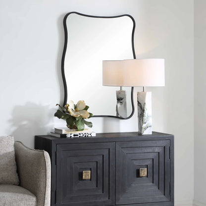 Curvy Black Vanity Mirror